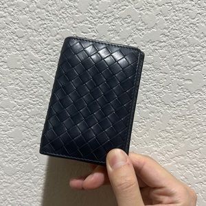 Bottega Veneta Navy Card Wallet